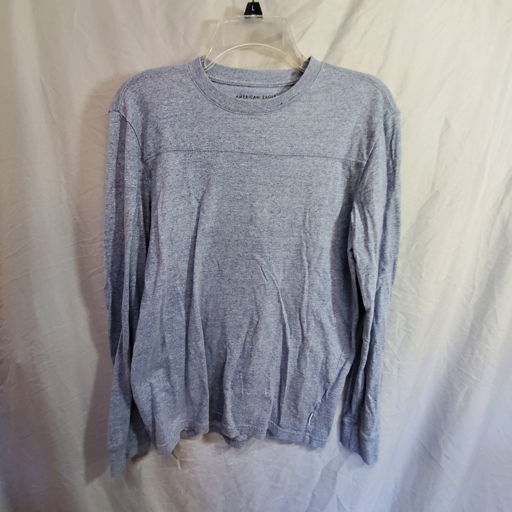 American Eagle Super Soft Long Sleeve T-Shirt Blue Heather XS Standard Fit